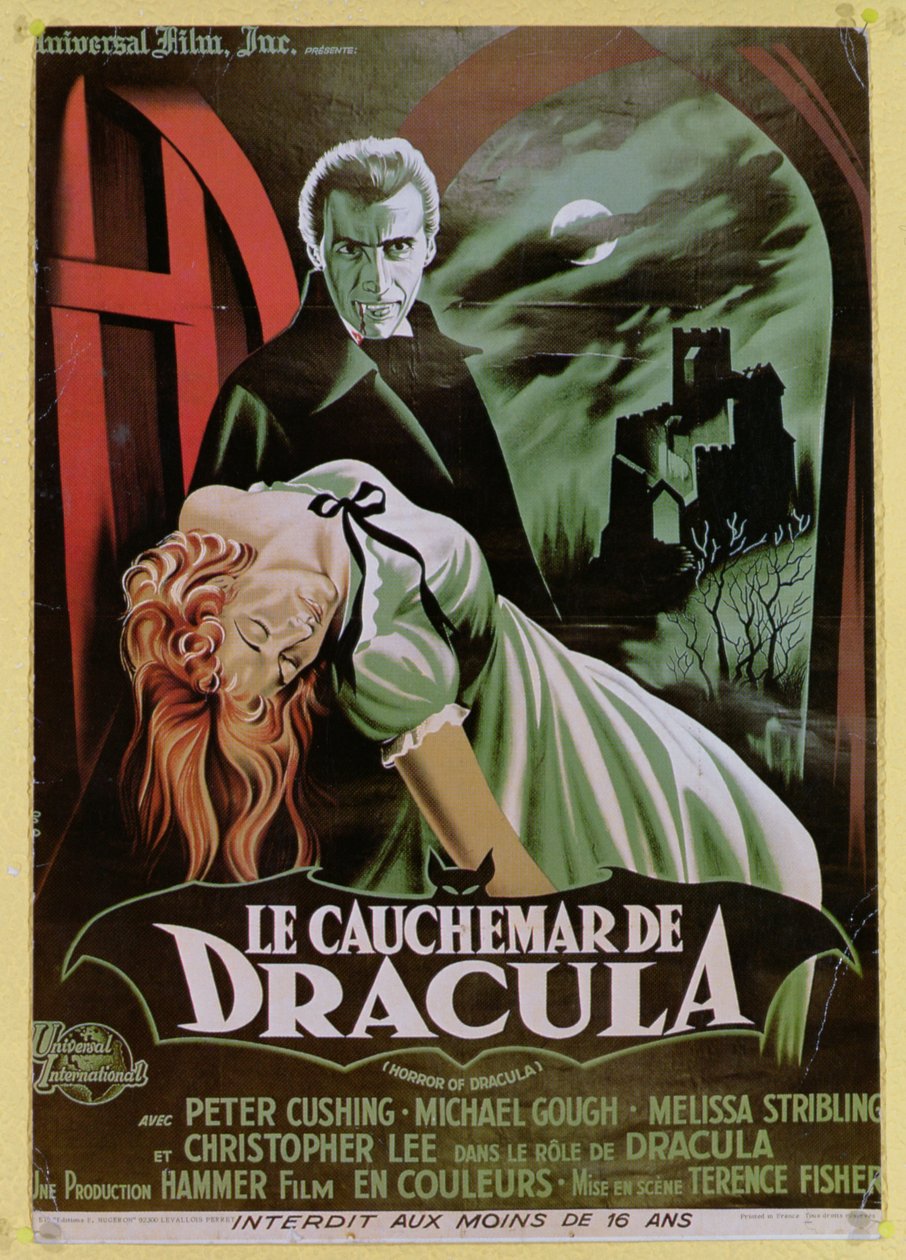 Póster publicitario de la versión francesa de la película, El Horror de Drácula de French School