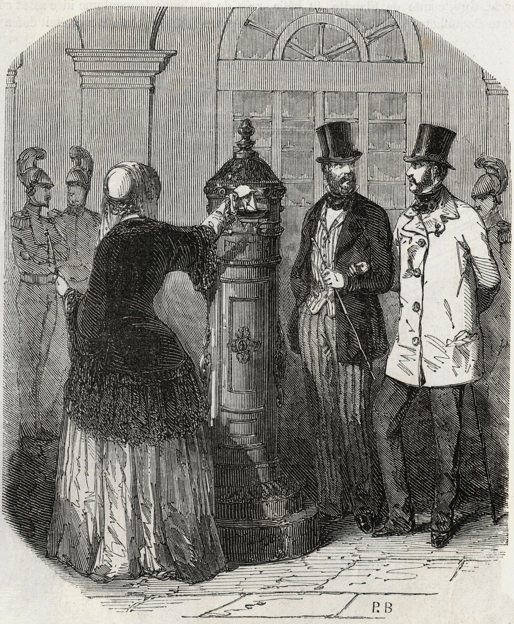 Posts: nuevo buzón - Grabado en “Tableau-de-Paris” de Edmond Texier 1852 de French School