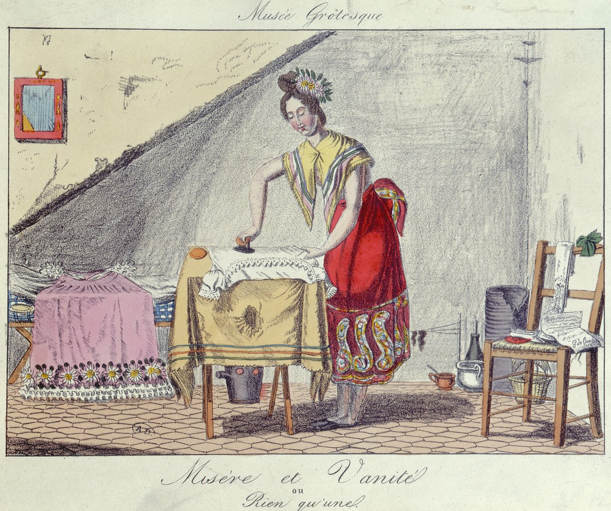 Pobreza y Vanidad, de la serie Musee Grotesque, c.1820-30 de French School