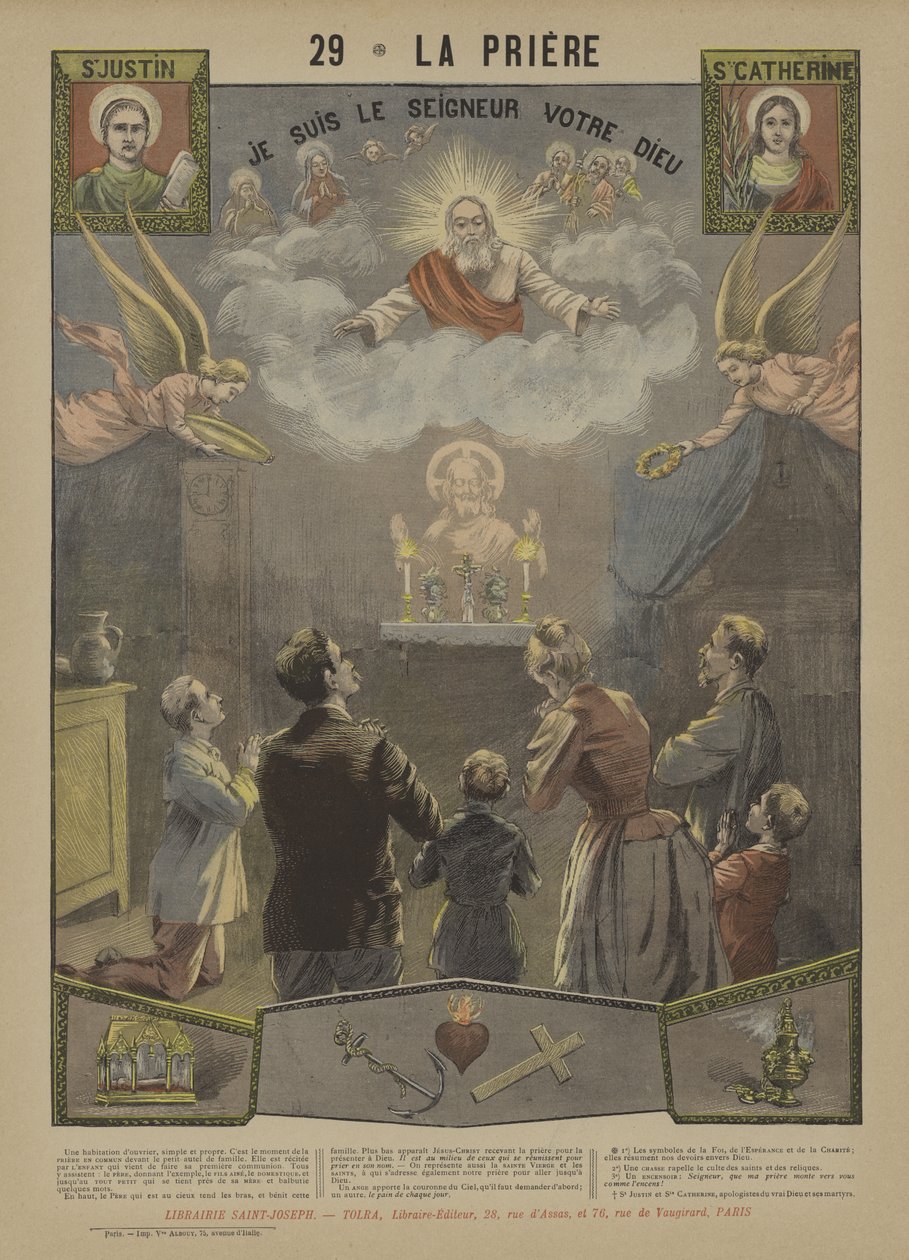 Oración (litografía en color) de French School
