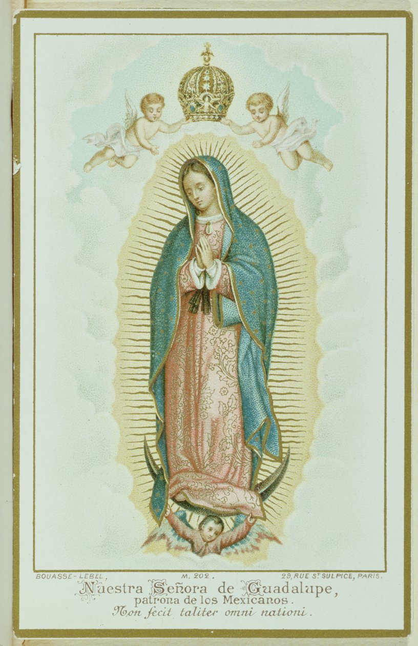 Estampa de oración que representa a Nuestra Señora de Guadalupe, c.1900 de French School