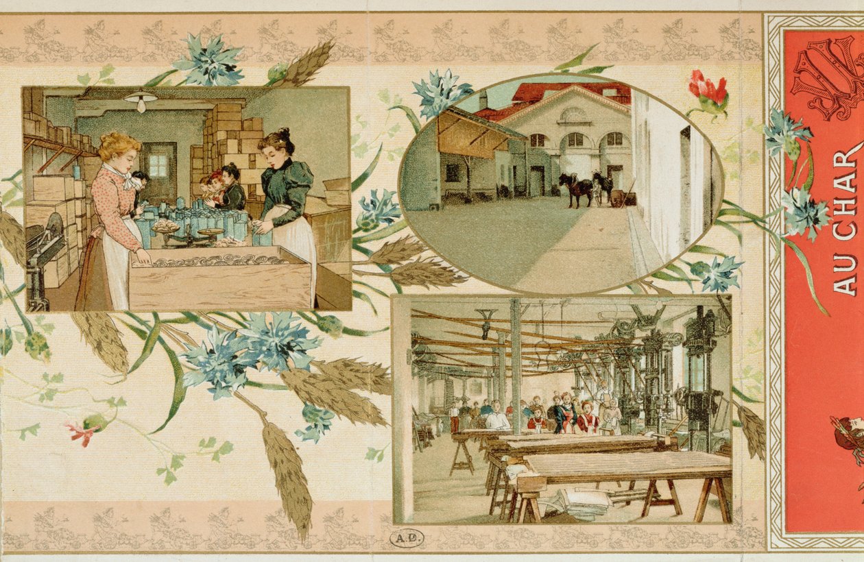 Preparación de pasta en una fábrica, c.1900 de French School