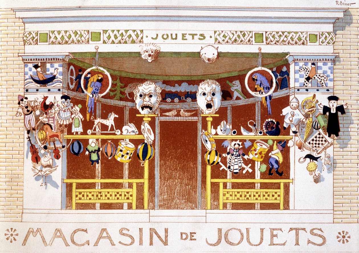 Presentación de artículos en una tienda de juguetes de French School