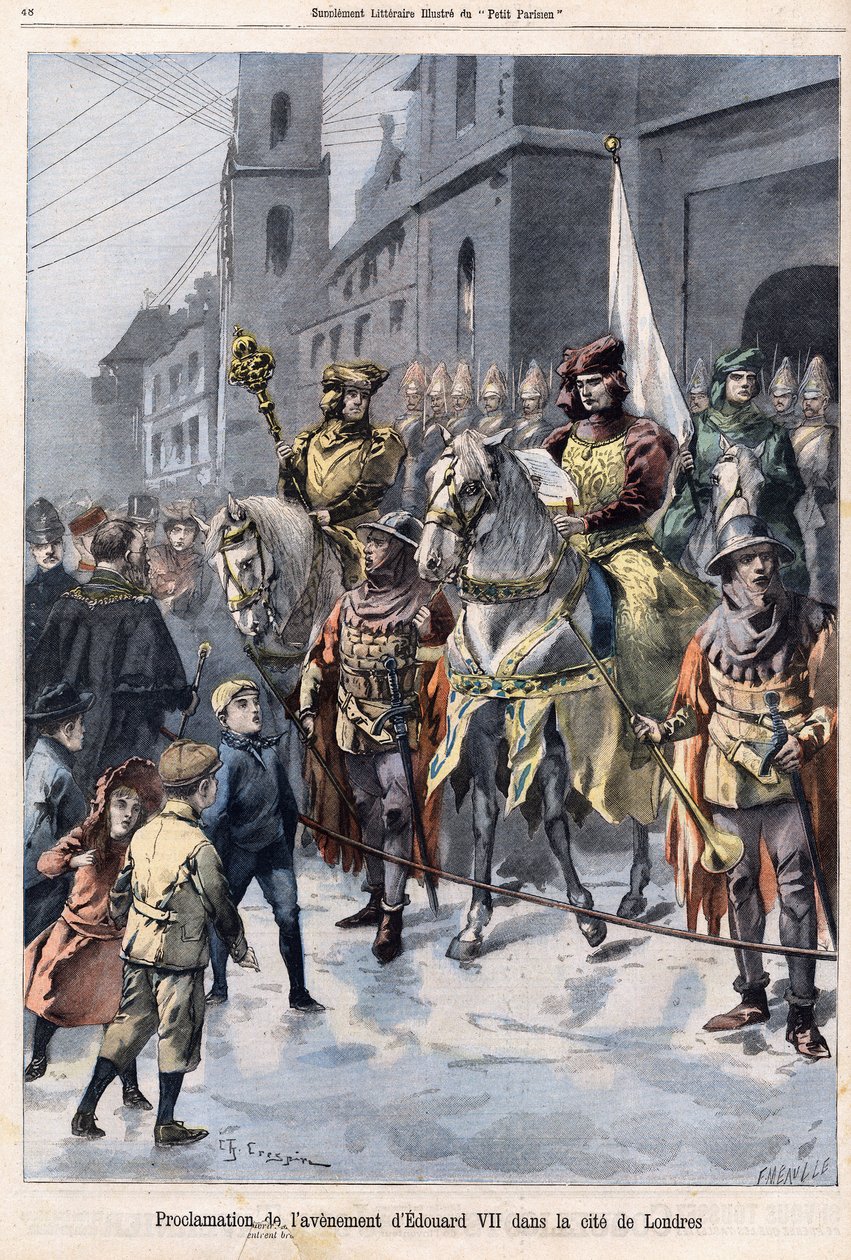 Proclamación del futuro de Eduardo VII Rey de Inglaterra (1841-1910) el día de la muerte de la Reina Victoria el 22 de enero de French School