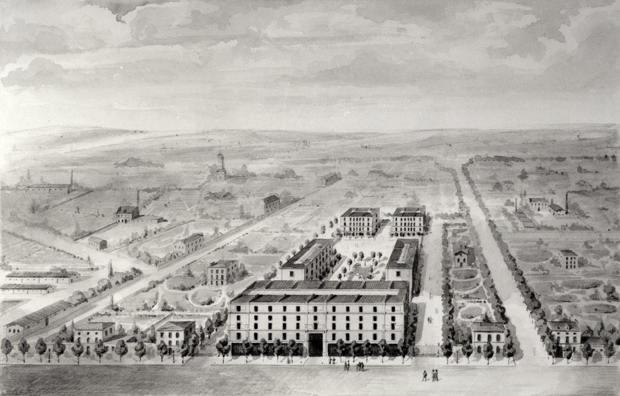 Proyecto para el desarrollo de viviendas Napoleón, 58 rue Rochechouart, París, 1849 de French School