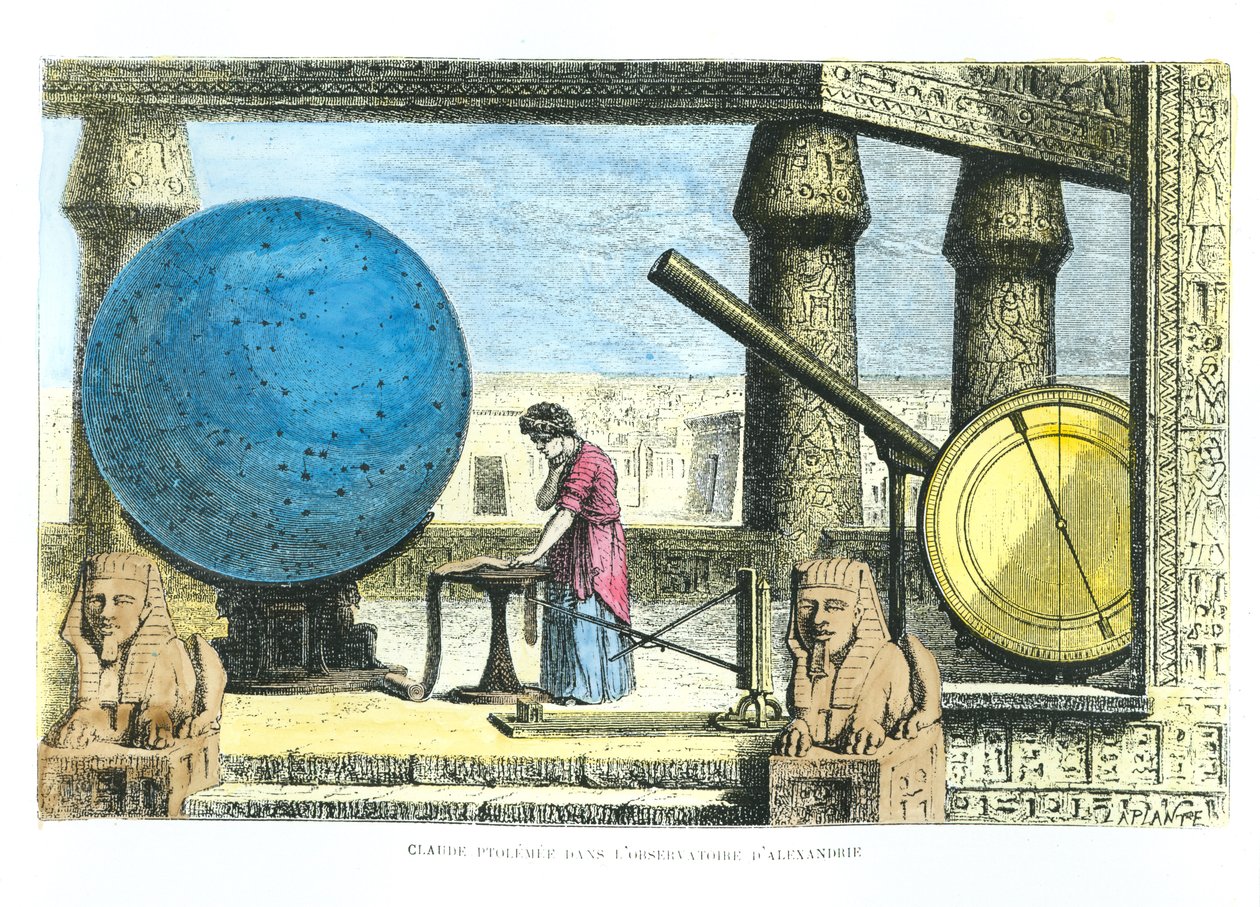 Ptolomeo (c.90-168) en el Observatorio de Alejandría, de La Vie des Savants Illustres por Louis Figuier de French School