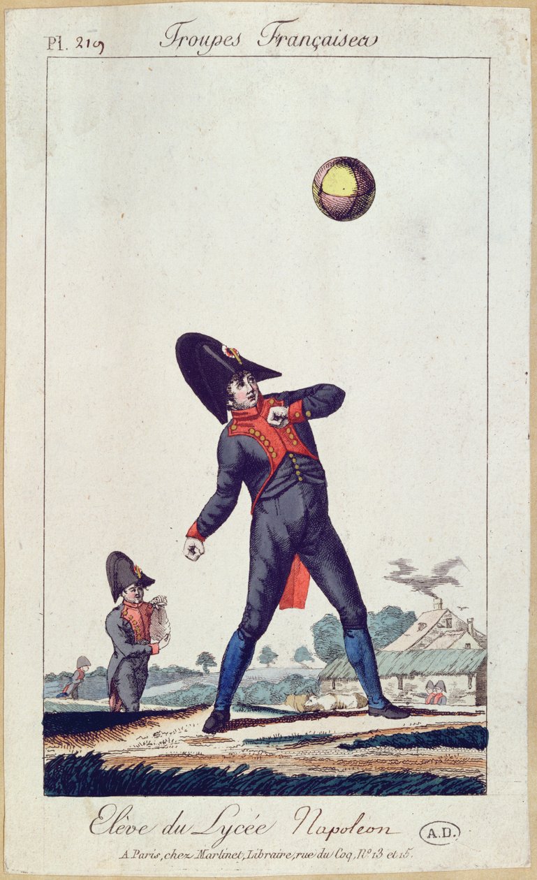 Alumno del Liceo Napoleón jugando a la pelota, c.1805 de French School