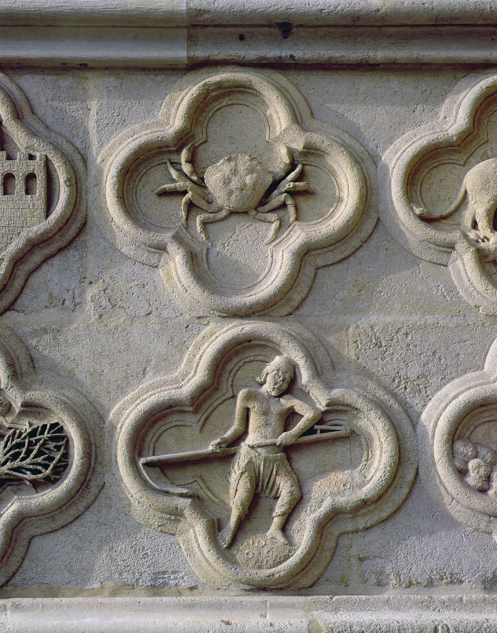 Cuatrofoils que representan Cáncer y junio, c.1220 de French School