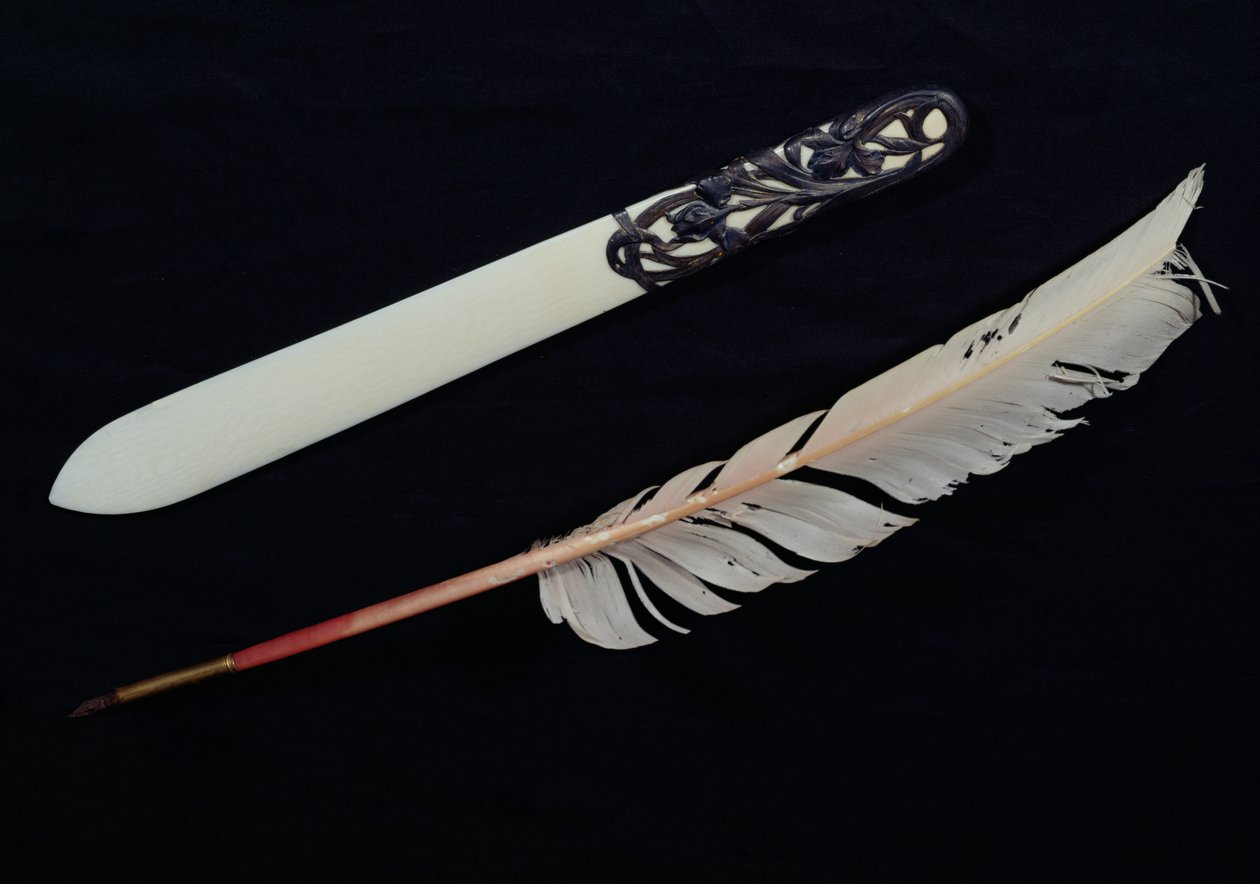 Pluma y cortapapeles pertenecientes a Claude Monet, siglo XIX-XX de French School