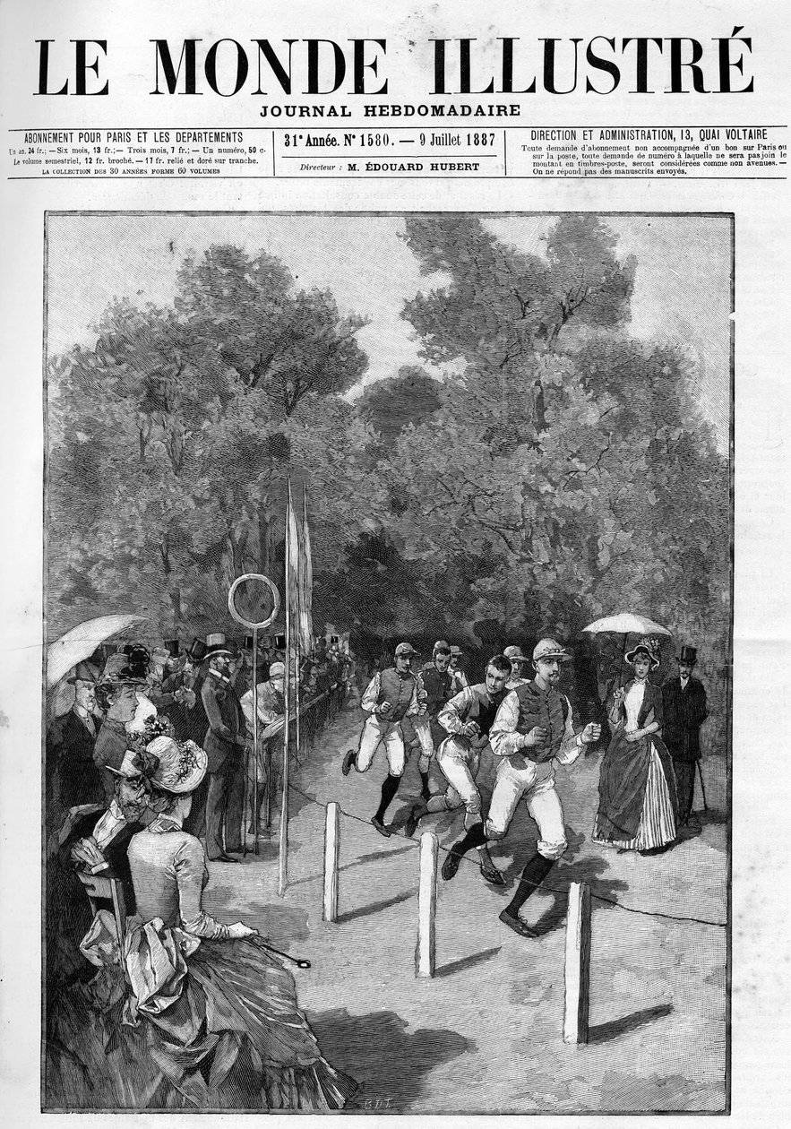 Carrera del Racing Club en el Bois de Boulogne en 1887. de French School