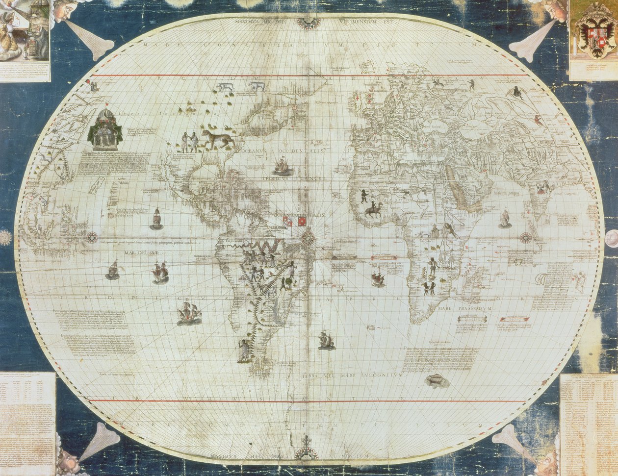 Rc C 2487 Mapa del mundo, diseñado por Sebastien Cabot (c.1476-1557), 1544 de French School