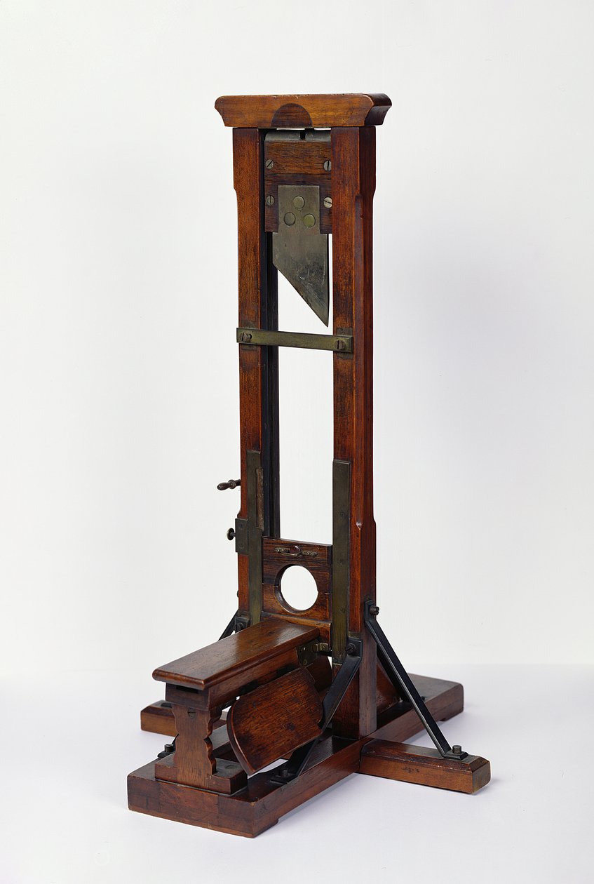 Modelo reducido de una guillotina (madera y metal) de French School