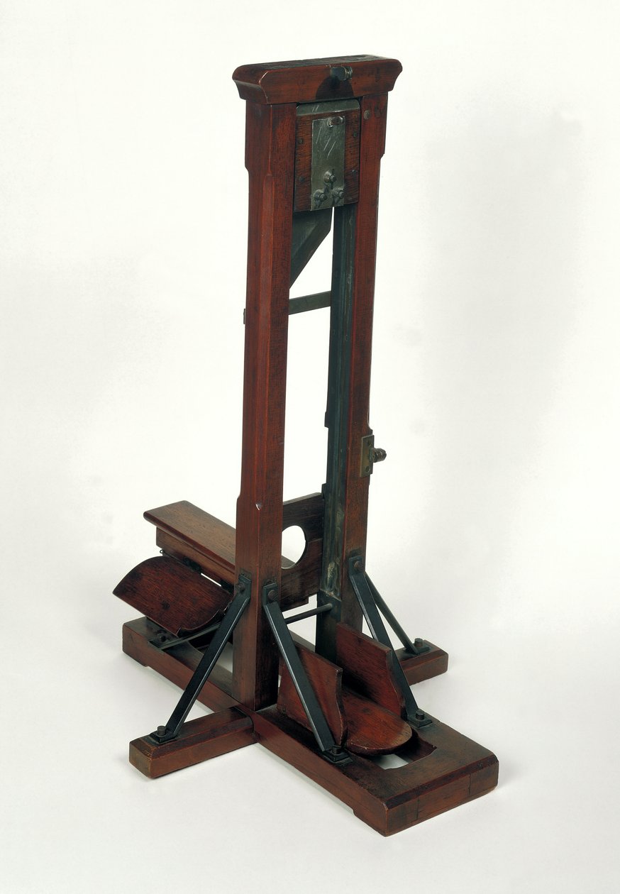 Modelo reducido de una guillotina (madera y metal) de French School