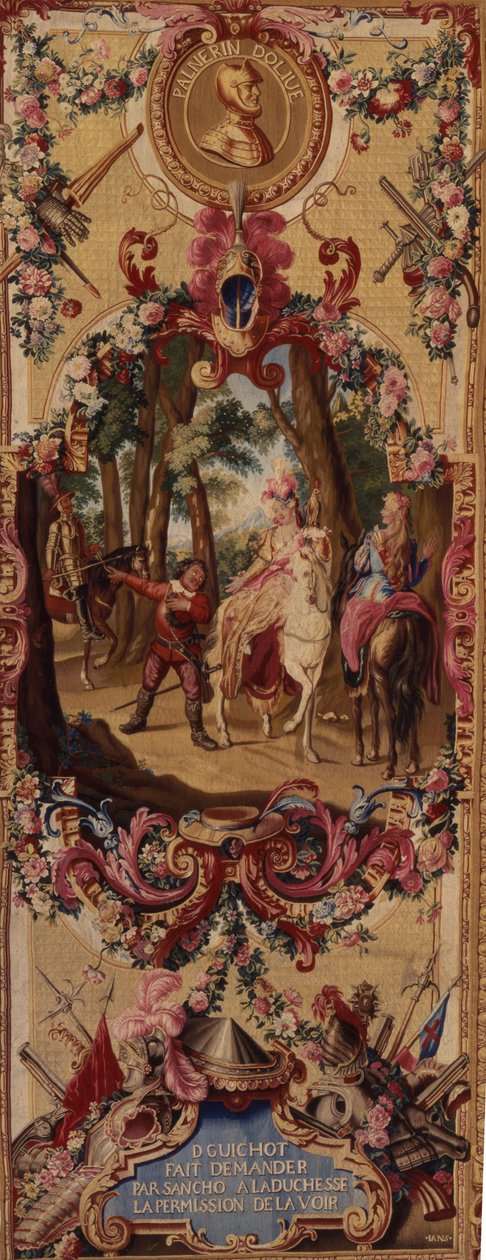 Tapiz de Gobelinos de la Regencia con la historia de Don Quijote de French School