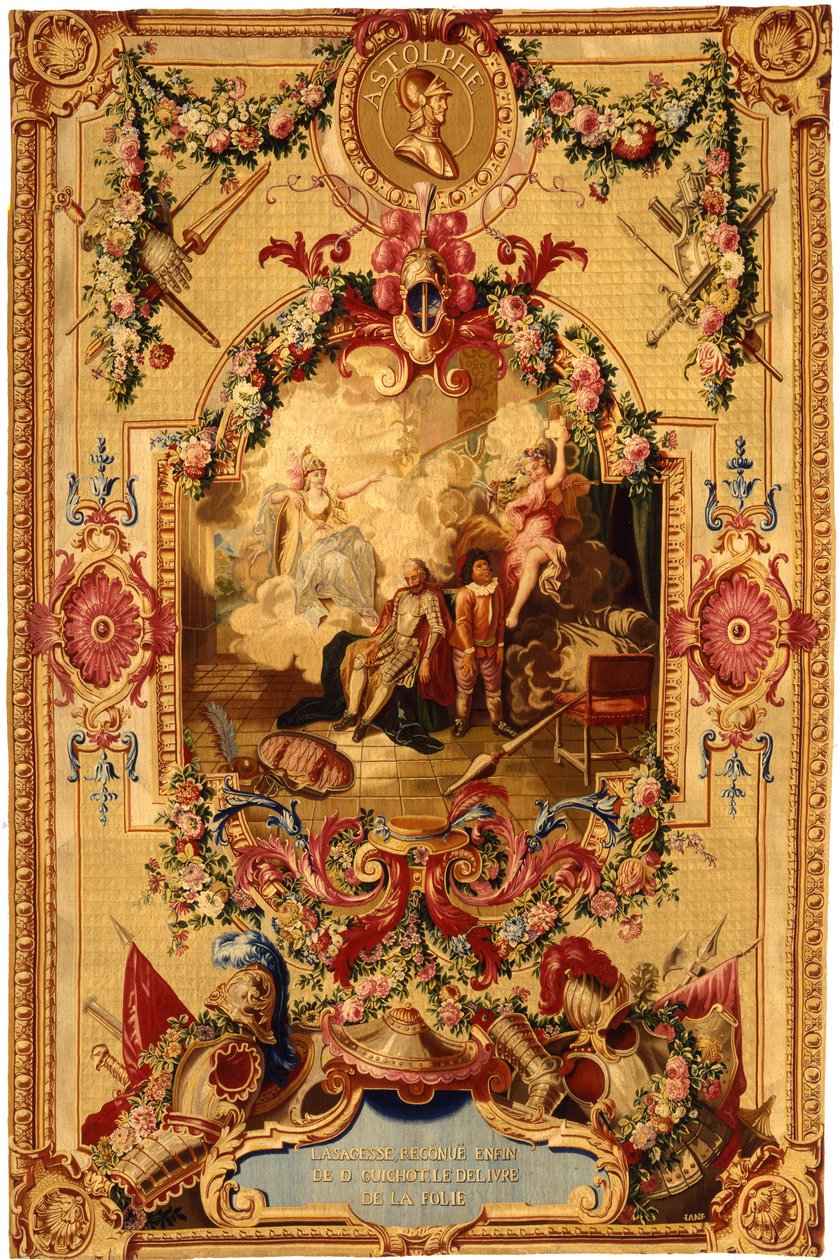 Tapiz de Gobelinos de la Regencia con la historia de Don Quijote de French School