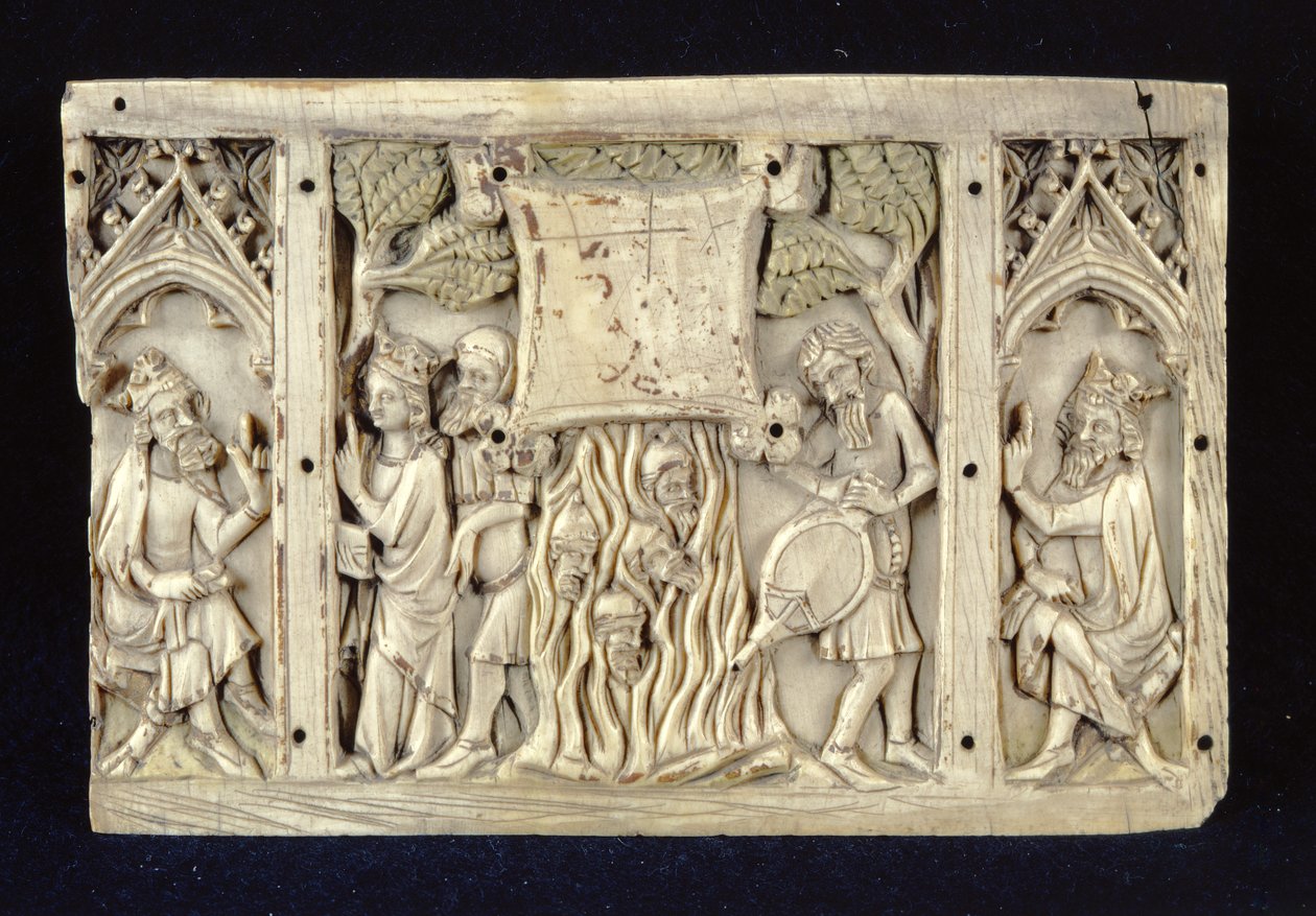 Relieve que representa Escenas de la Vida de Santa Catalina de Alejandría, c.1370-80 de French School
