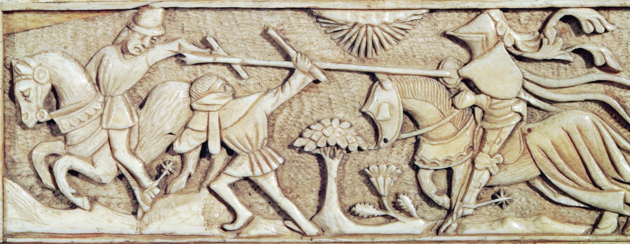 Relieve que representa caballeros luchando (detalle) de French School