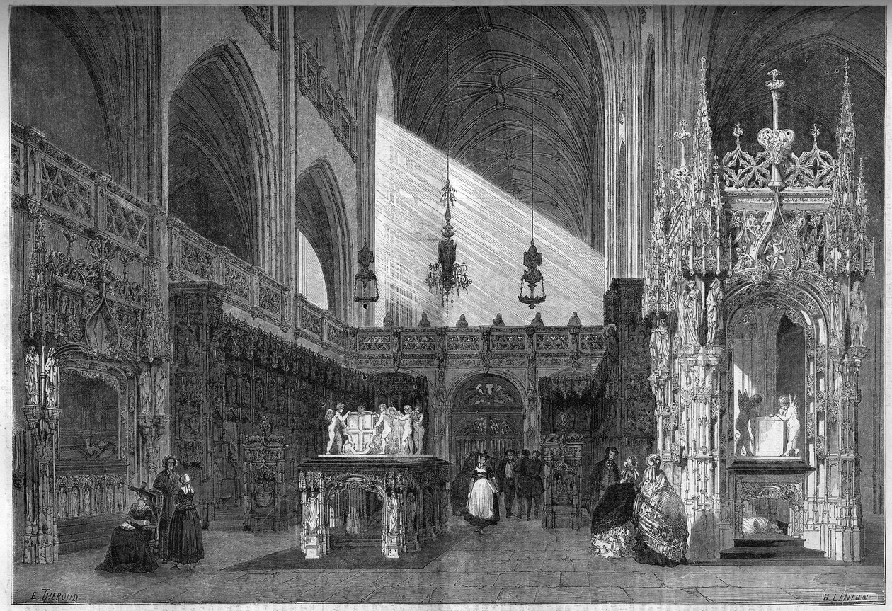 Arquitectura religiosa: vista del coro de la iglesia (1513-1532) de Brou, Ain (01) de French School