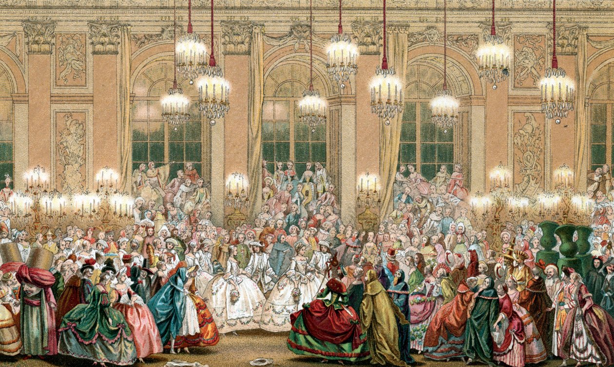 Representación de una mascarada en la corte del rey Luis XV de French School