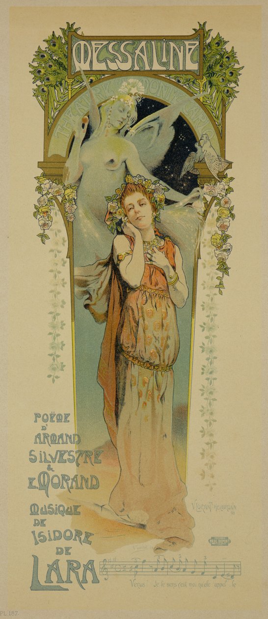 Reproducción de un cartel publicitario de la ópera Messaline, Casino de Monte Carlo, 1898 de French School