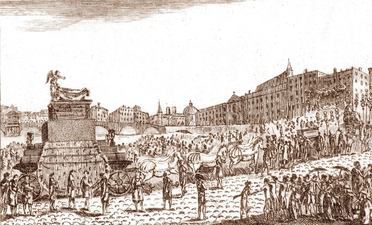 Retorno de las cenizas de Voltaire (François Marie Arouet dit Voltaire) de French School