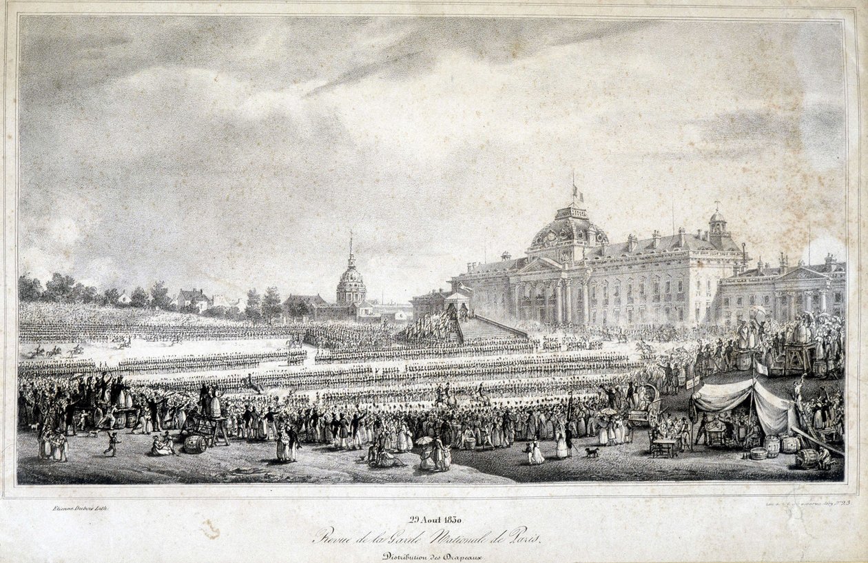 Revisión de la guardia nacional de París el 29/4/1830 de French School