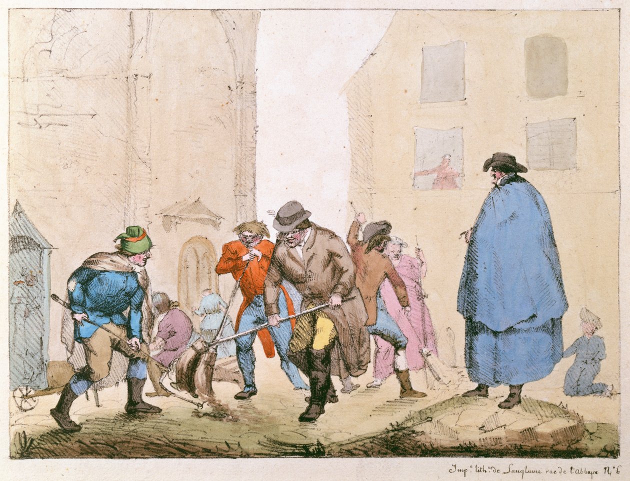 Barrenderos en París, c.1820 de French School