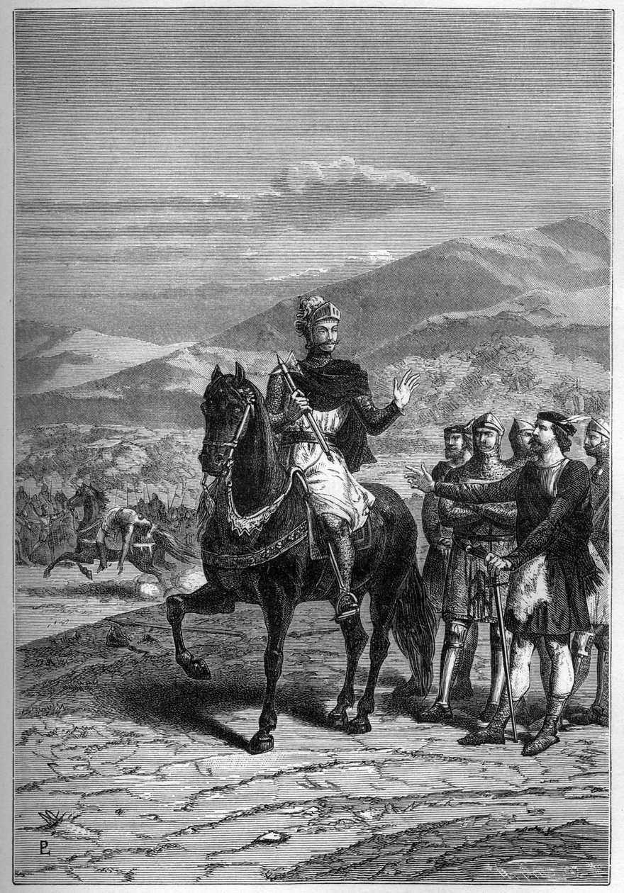Roberto el Bruce antes de Bannockburn, 1313, Escocia - Roberto I de Escocia de French School