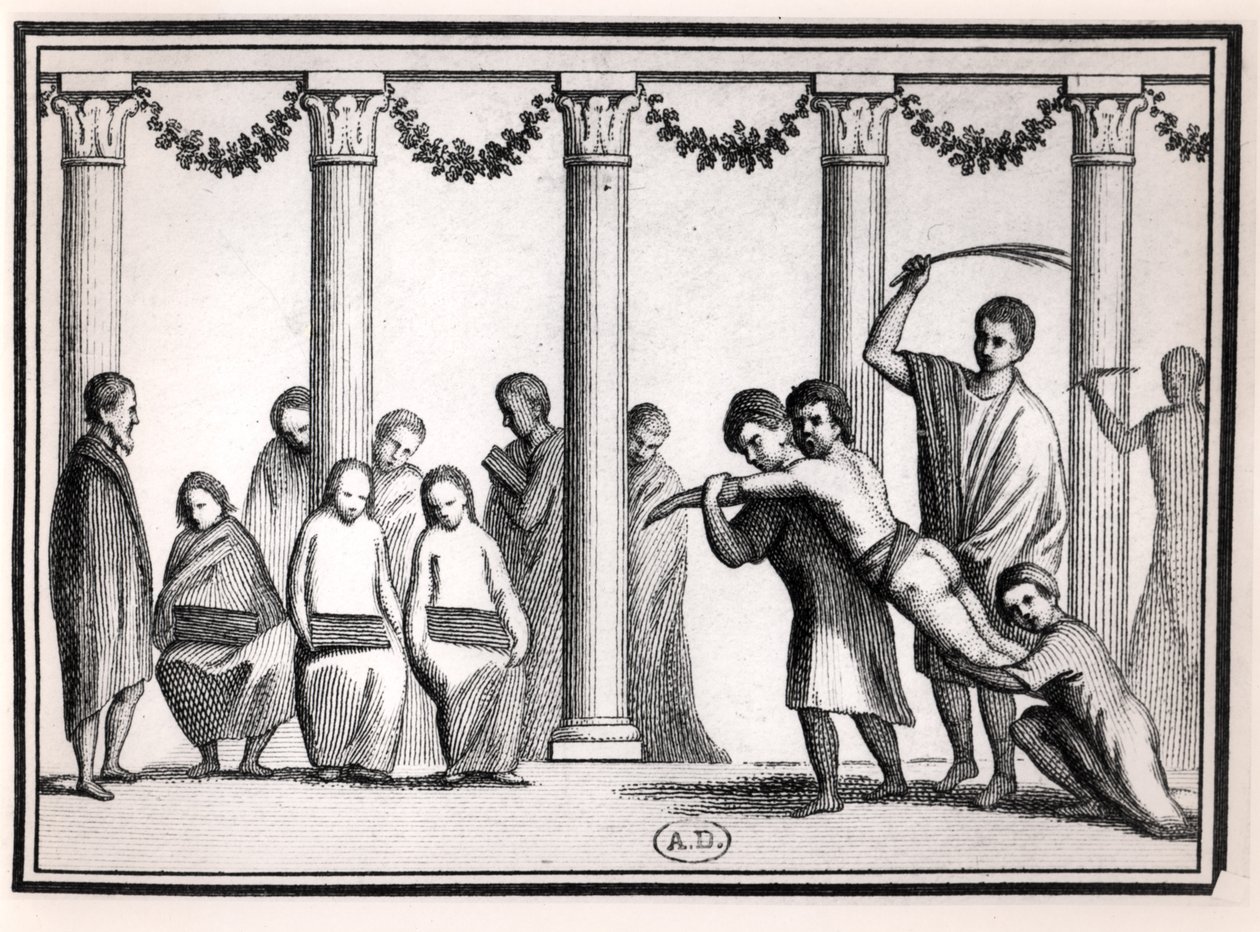 Educación romana, de un fresco de French School