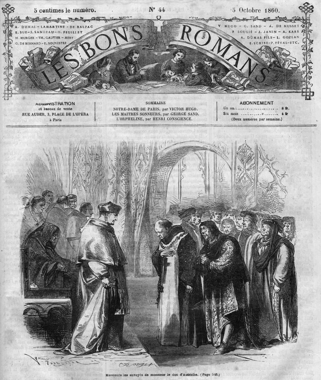 Serie romana: “” Notre Dame de París”” por Victor Hugo (1802-1885). Grabado en “” Les bons romances”” de French School