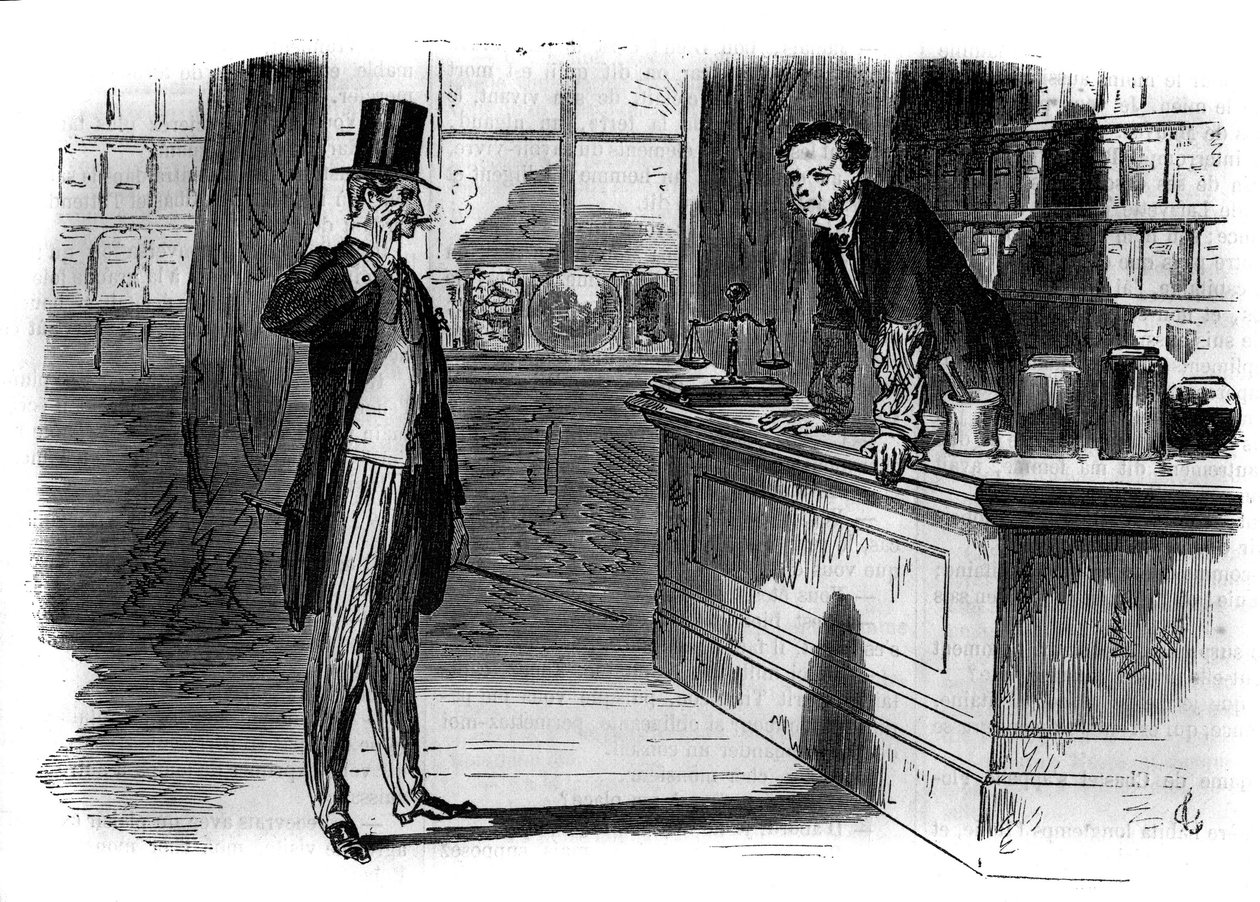 Novela por entregas: "Los puritanos de París" por Paul Bocage (1824-1887). Grabado en "Les bons romans" de French School