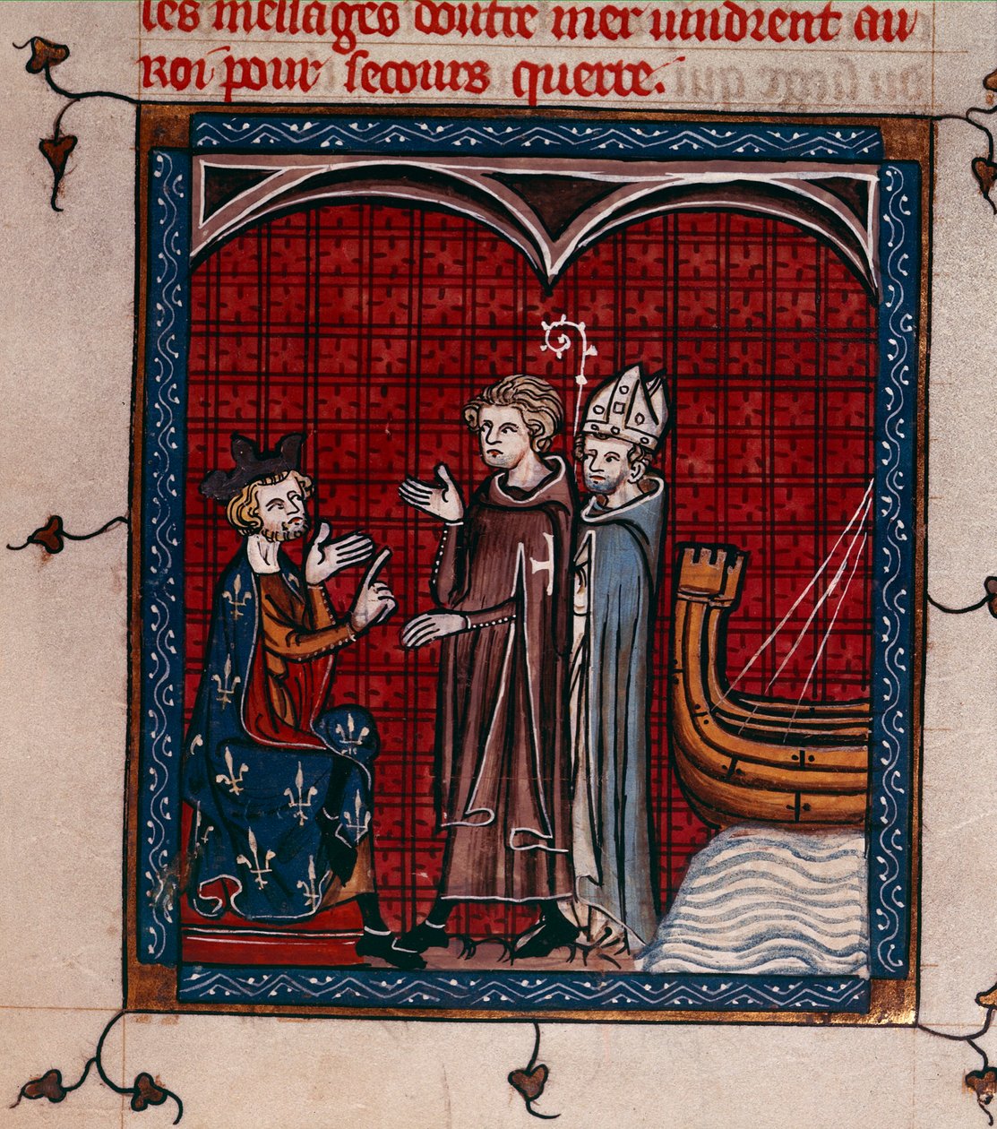 Real 16 G. VI, f.337 Rey Felipe II y Patriarca, ilustración de las 