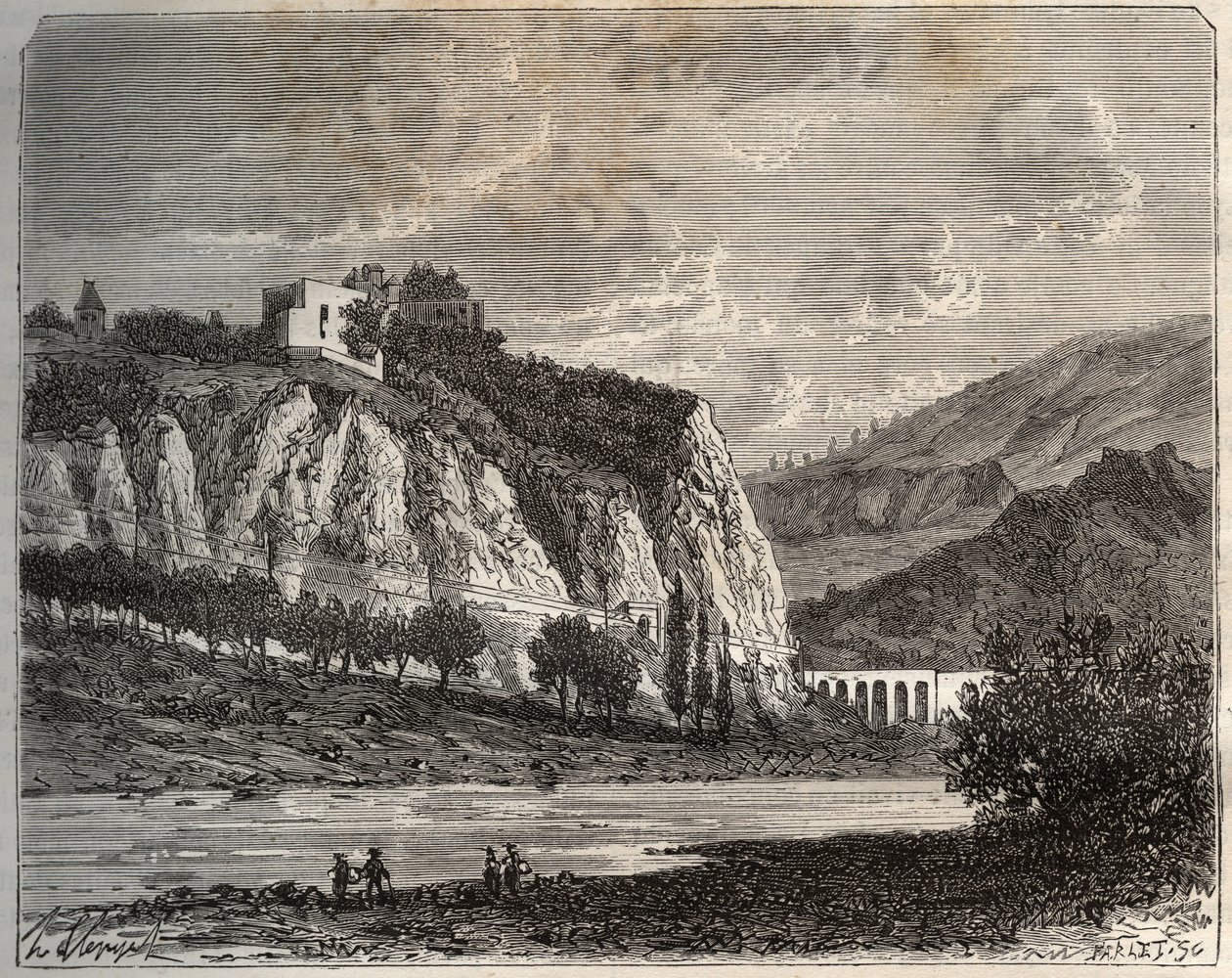 Saint-Paul-en-Cornillon - Loira, en la región de Ródano-Alpes - grabado en “La France illustree: geografía, historia, administración estadística” por V.-A. Malt-Brown. 1884 de French School