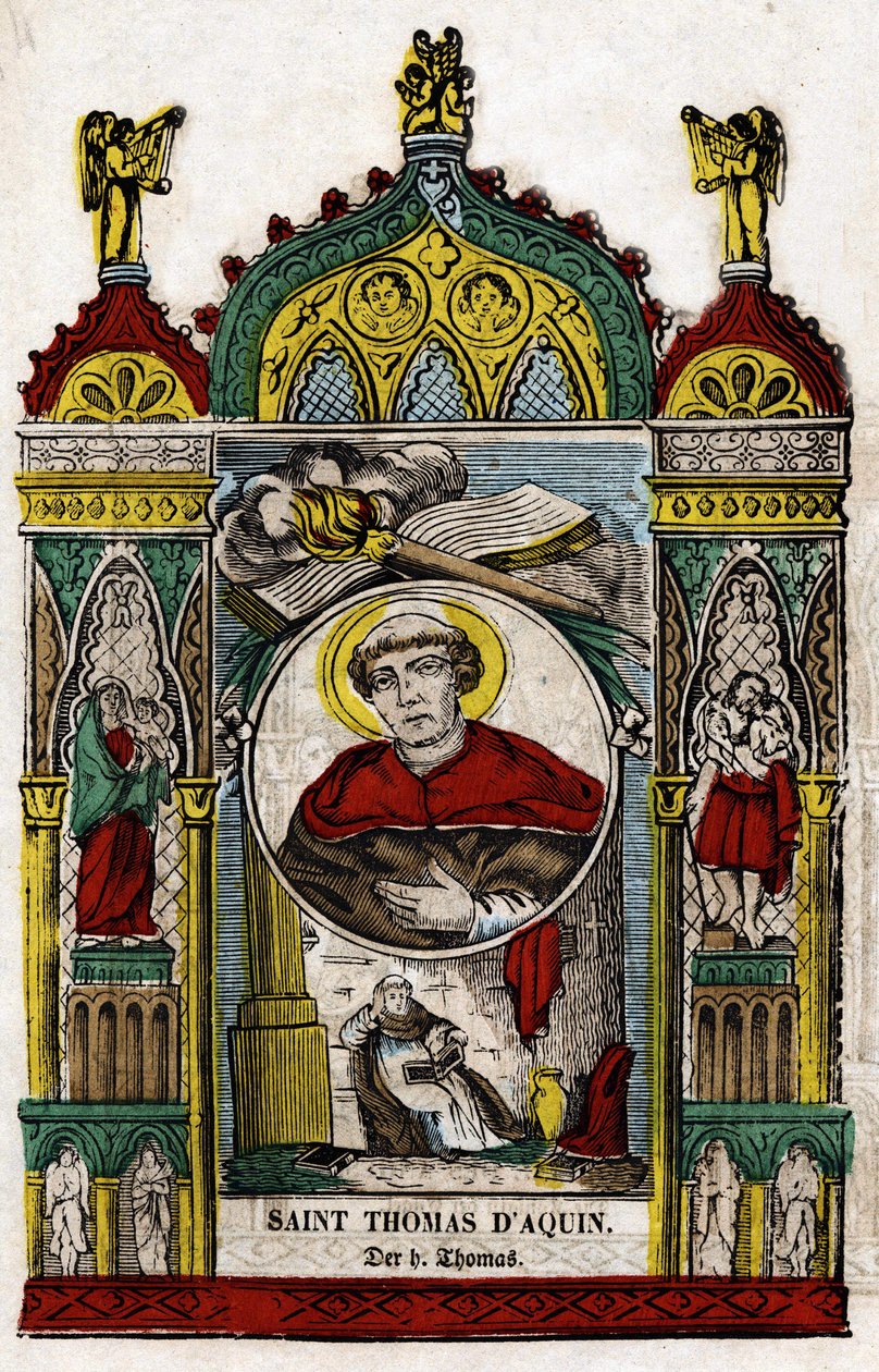 Santo Tomás de Aquino (1228 - 1274). Imagen de Épinal, primera mitad del siglo XIX de French School