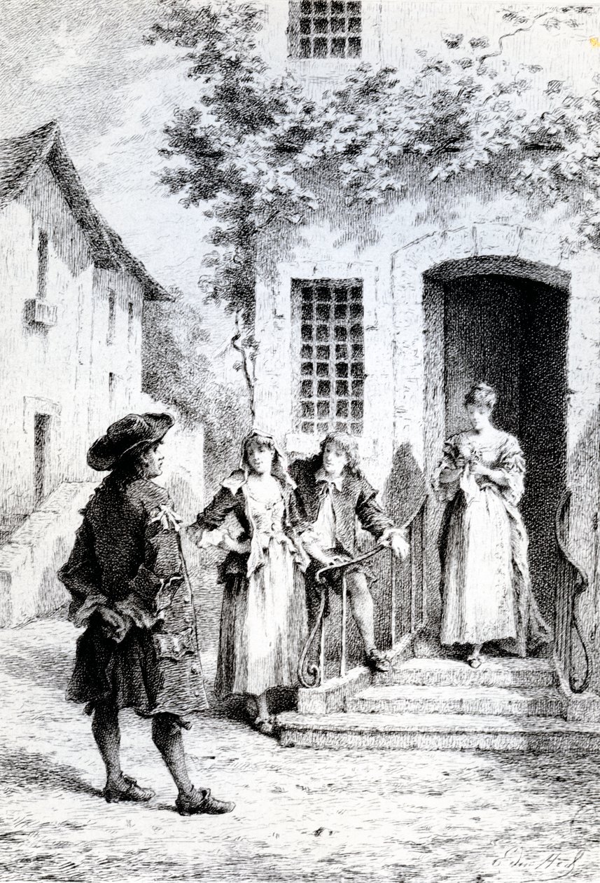 Escena de La Escuela de las Mujeres, de Molière de French School