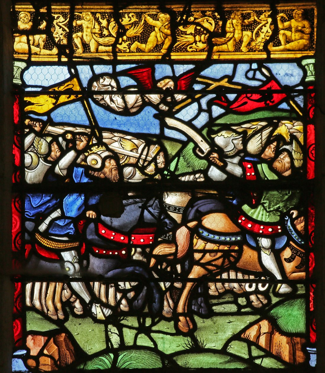 Escena de la leyenda de La Cruz: la batalla contra Majencio de French School