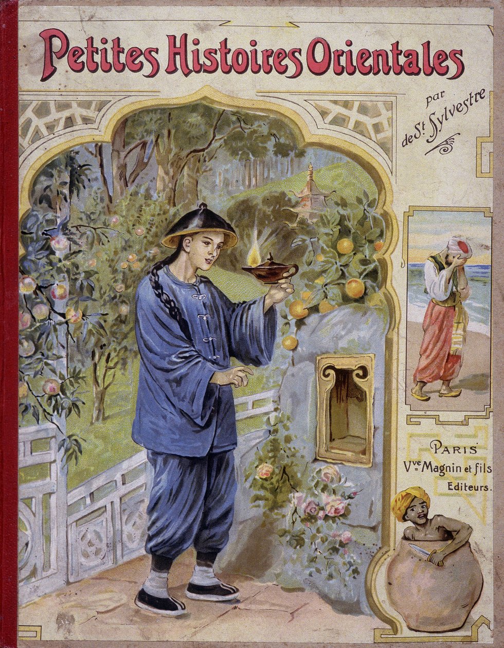 Escena de “Pequeñas historias orientales”, cuentos árabes de las 1001 noches (cuentos de las mil y una noches). En la víspera de Año Nuevo. de French School