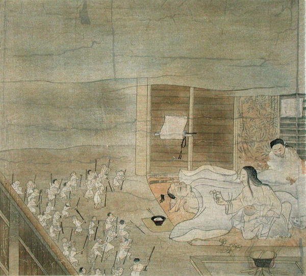 Escena de delirio, copia de un kakemono del siglo XII atribuido a Mitsunaga Fujiwara, de 