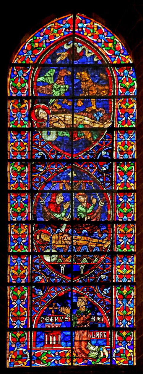 Escenas sobre la muerte de San Vicente; donante Petrus Baillart de French School