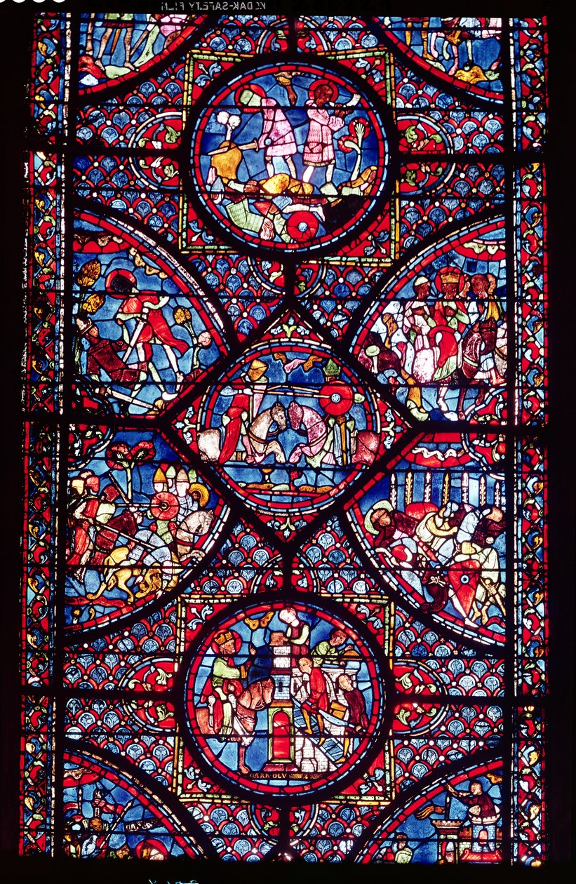 Escenas de la vida de Carlomagno (747-814) del deambulatorio, c.1215-25 de French School