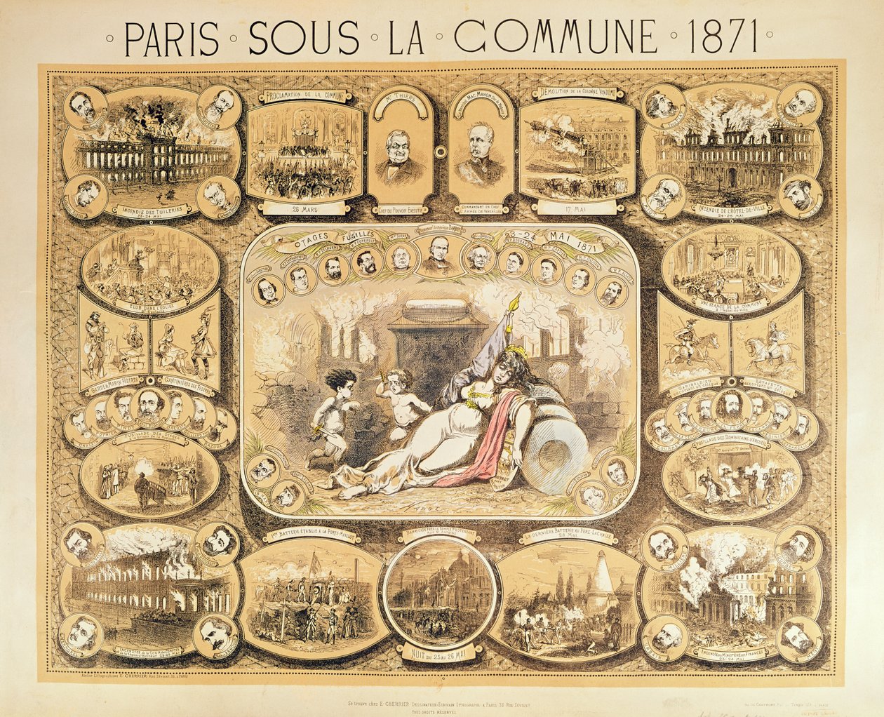 Escenas de la Comuna de París, 1871 de French School