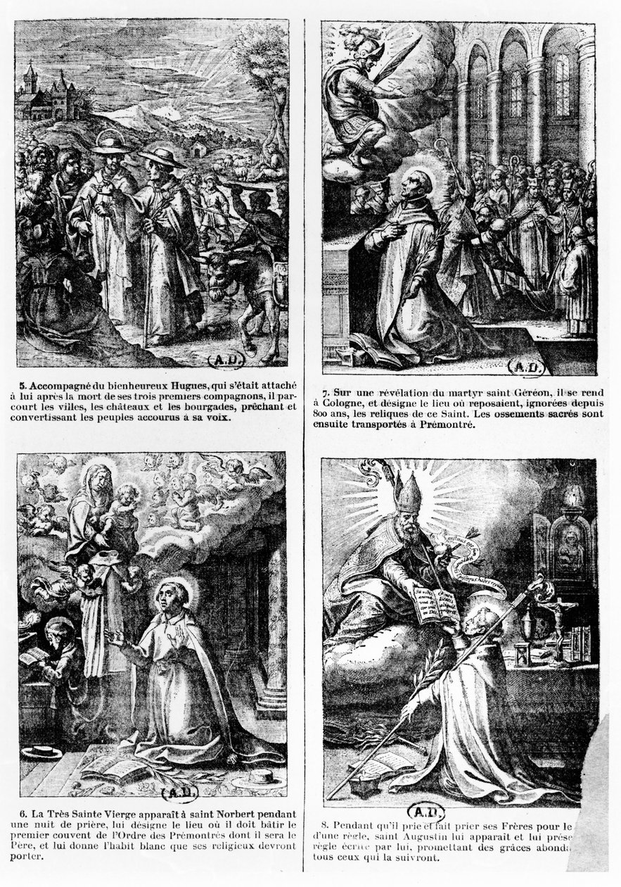 Escenas de la vida de San Norberto, fundador de la orden de canónigos regulares premonstratenses de French School