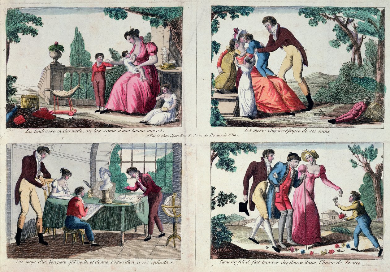 Escenas de vida familiar, principios del siglo XIX de French School