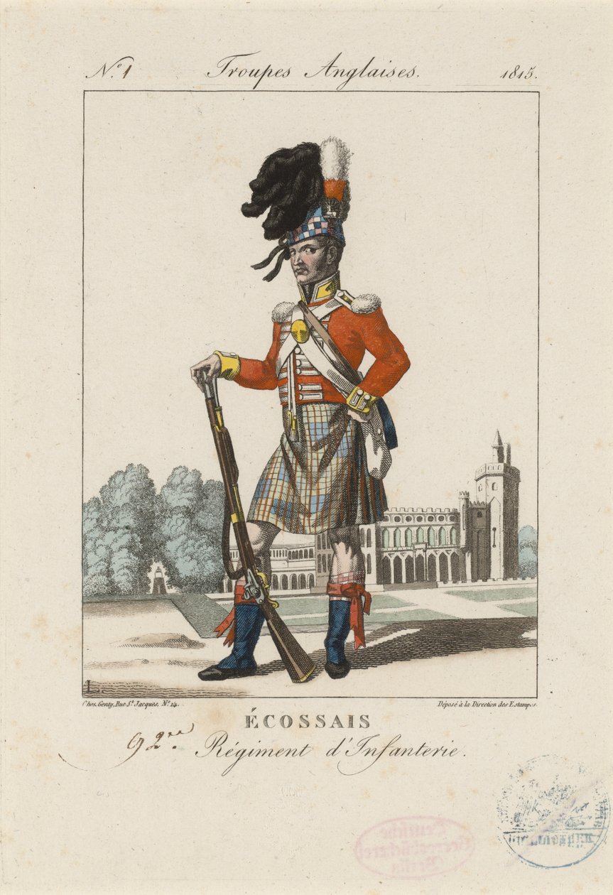 Regimiento de Infantería Escocés 92º, c.1815 de French School