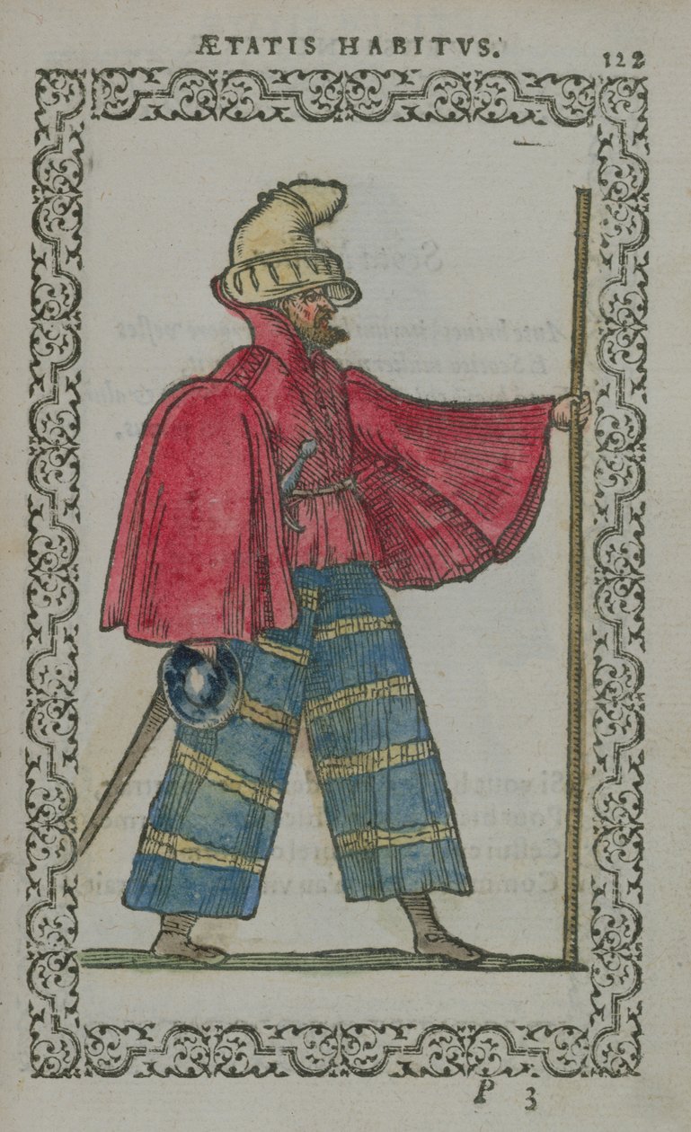 Hombre escocés en traje nativo, de Costumes du Monde, publicado en Amberes, 1572 de French School
