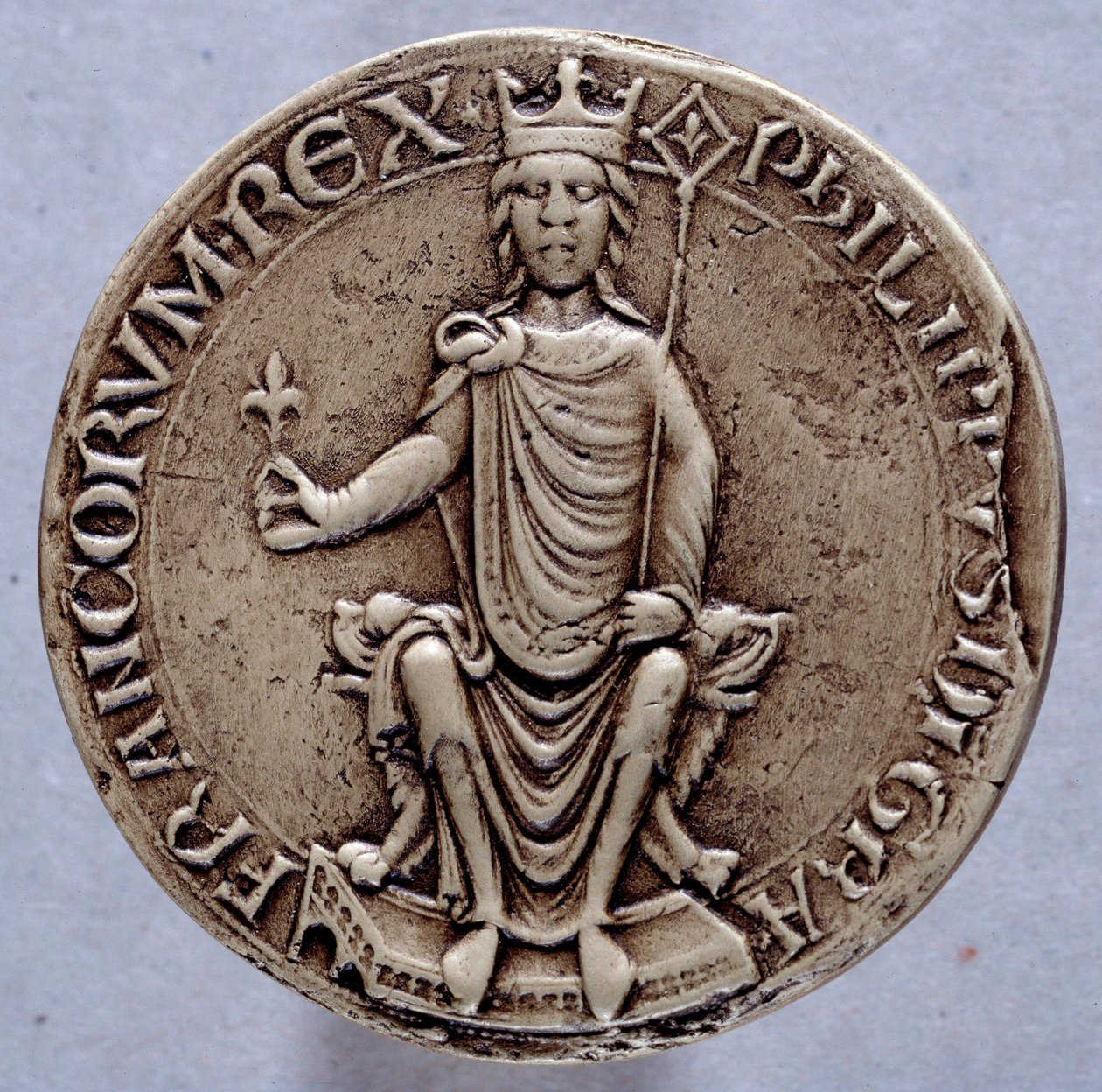 Sello del rey Felipe II llamado Felipe Augusto (1165-1223) Siglo XIII de French School