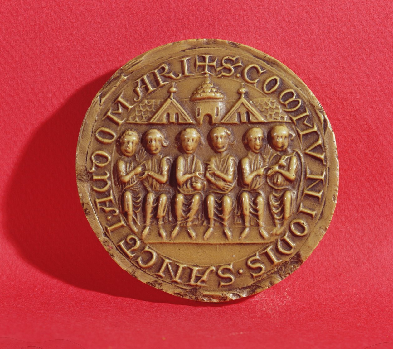 Sello de la Ciudad de Saint Omer que representa a los concejales de French School
