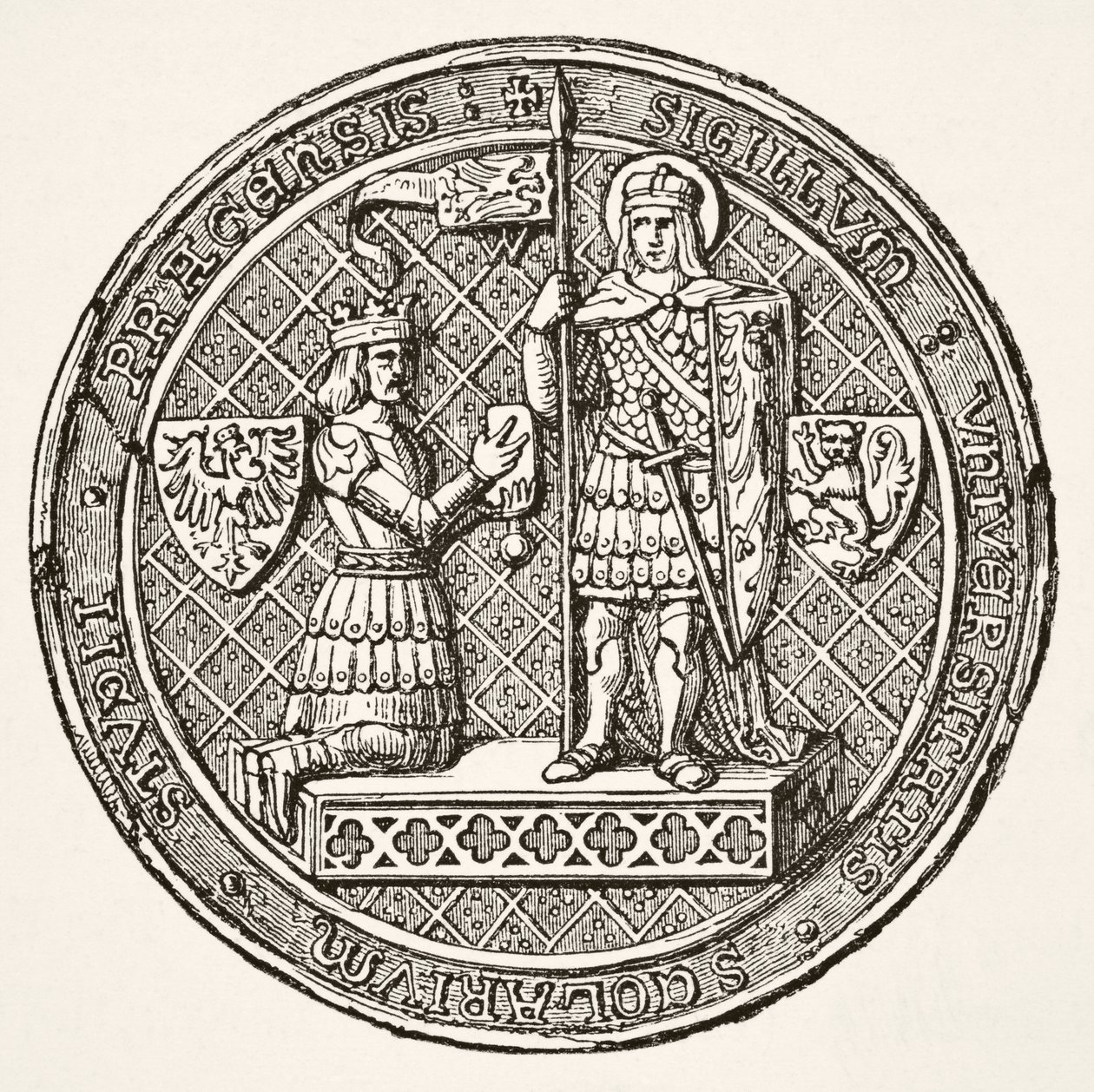 Sello de la Universidad de Praga, extraído de Science and Literature in The Middle Ages de Paul Lacroix pub. Londres 1878 de French School