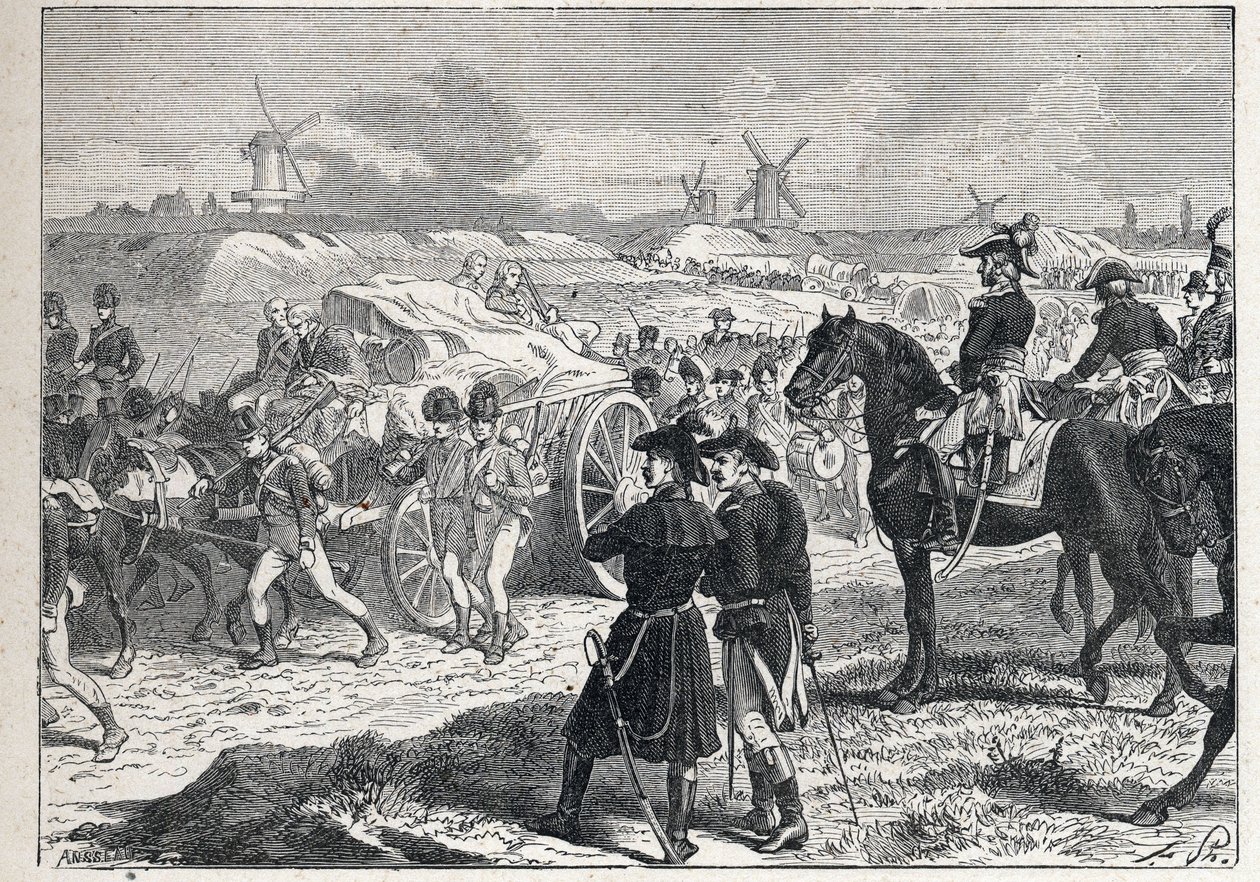 Segunda coalición: el ejército francés comandado por el Mariscal Brune venció a las tropas inglesas del Duque de York en Holanda, octubre de 1799 de French School