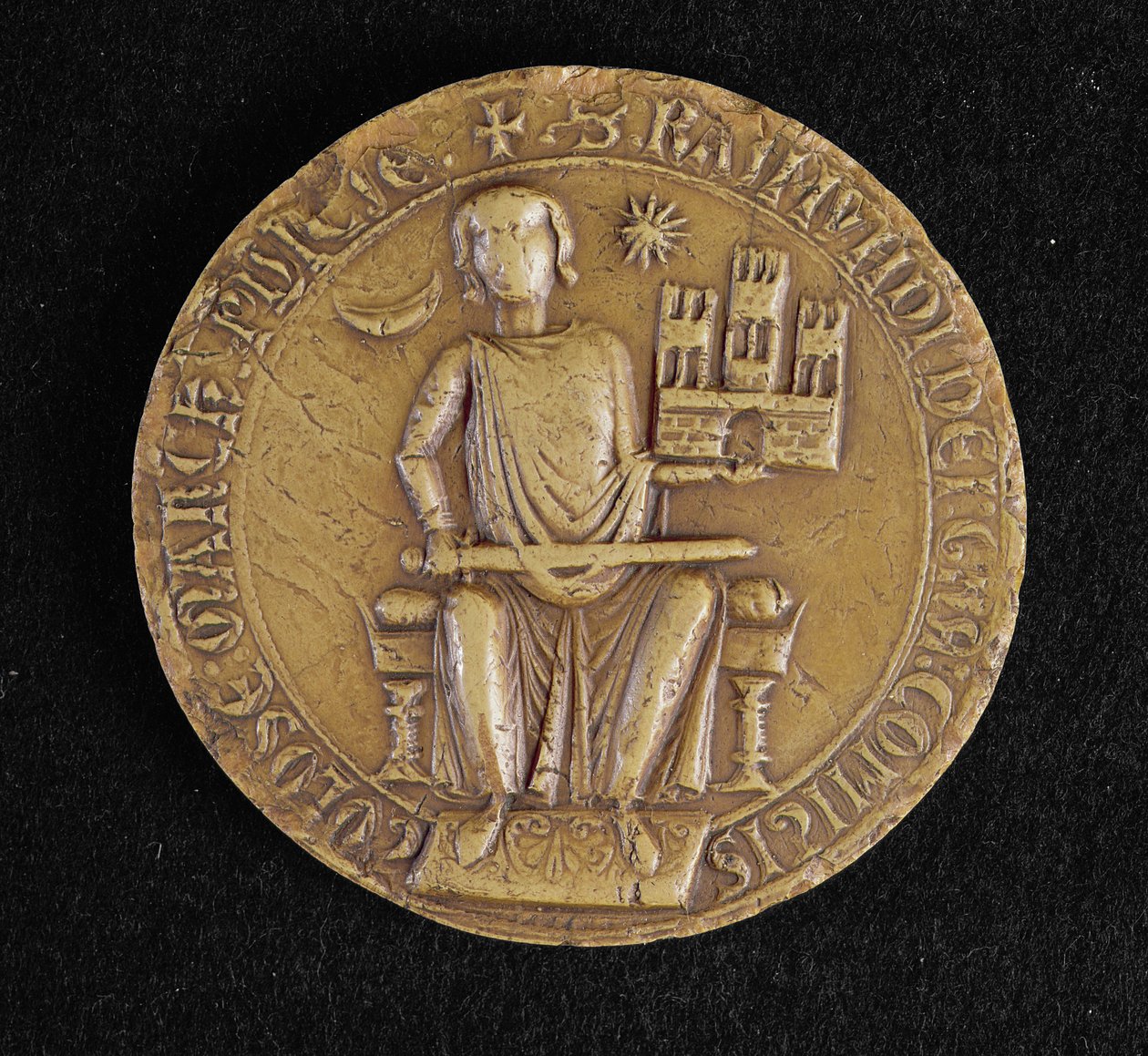 Segundo sello de Raimundo VII (1197-1249) de Toulouse (cera) de French School